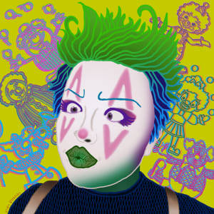 QUEER FACES OF EUGENE by Kiki Boniki  Image: Juno Harm - The Clown Prince of Silly Drag!!