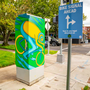 Glow Ride - Bicycle Corridor Traffic Boxes by Michael Erickson 
