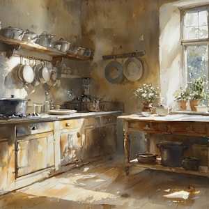 Country Kitchen, France by Michelle Philip