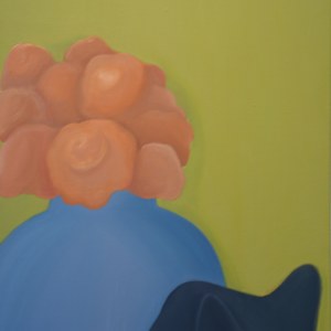 A cat with flower by Kyuin Baik