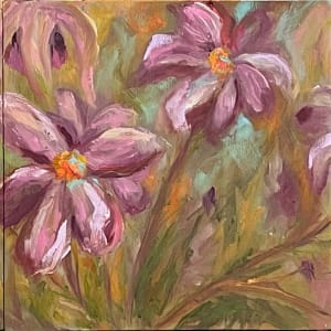 22-10-480 Petals from My Past 3-6x6 Tryptic by Margaret Fischer Dukeman 