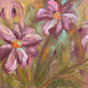 22-10-480 Petals from My Past 3-6x6 Tryptic by Margaret Fischer Dukeman 