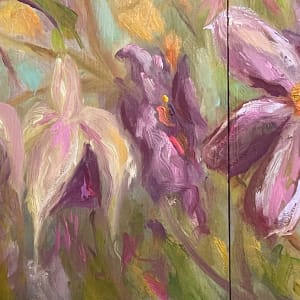 22-10-480 Petals from My Past 3-6x6 Tryptic by Margaret Fischer Dukeman 