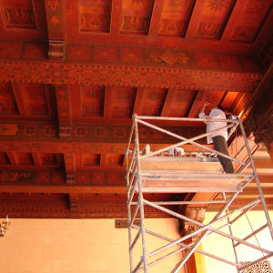 Restoration of the historic ceilings at Los Angeles Park Plaza Hotel by iLia Fresco 