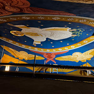 Fresco and Sgraffito Iconography cycle at the St Augustine of Hippo Antiochian Orthodox Cathedral by iLia Fresco 