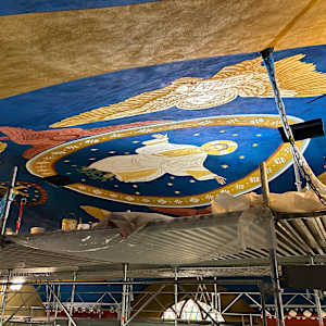 Fresco and Sgraffito Iconography cycle at the St Augustine of Hippo Antiochian Orthodox Cathedral by iLia Fresco 