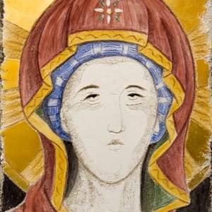 Panagia of the Missionary House - Sgraffito Fresco Icon by iLia Fresco 