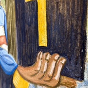 Saint Innocent of PM - Santo Inocencio - Buon Fresco Sgraffito Icon by iLia Fresco 