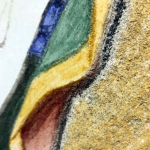 Mother of God after Andronicus Theotokos III - Sgraffito Fresco Icon by iLia Fresco  Image: Detail