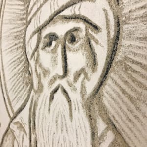 Saint John of Damascus - Sgraffito Icon by iLia Fresco 