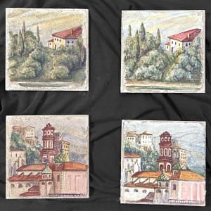 Tuscan Hillside Fresco – study on marble intonaco for Canaan Builders Fresco by iLia Fresco 