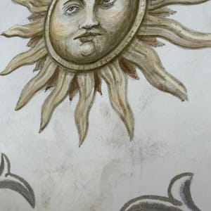 Celestial Sgraffito Fresco Fireplace Mantel (Liebe Fresco) by iLia Fresco  Image: Sun Detail - Buon Fresco
