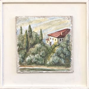 Tuscan Hillside Fresco – study on marble intonaco for Canaan Builders Fresco by iLia Fresco