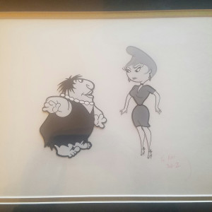 1950's commercial cel - Zsa Zsa Gabor & cavewoman