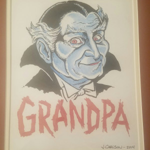 Grandpa Munster Iron-on- orig. art by J Carlson
