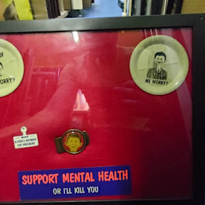 Mad, "What - Me Worry" buttons and paraphernalia 