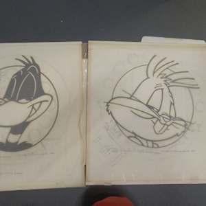 Bugs Bunny and Daffy Duck logo artwork 1991 by Brenda White