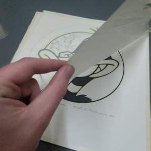 Bugs Bunny and Daffy Duck logo artwork 1991 by Brenda White 