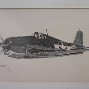 Grumman F6F-3 Hellcat lithograph print by Joe Milich