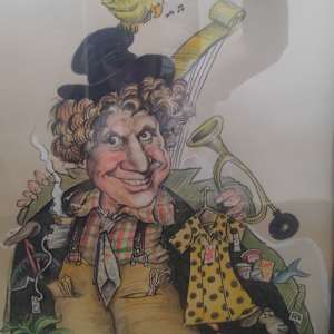 Harpo Marx Eternal Theft watercolor painting by Rick Meyerowitz