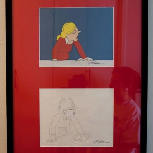 Joanie cel & drawing by Garry Trudeau