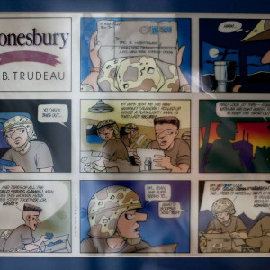 Doonesbury production transparency by Garry Trudeau