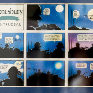 Doonesbury production transparency by Garry Trudeau