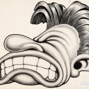 Airbrush portrait (1950's) by Basil Wolverton