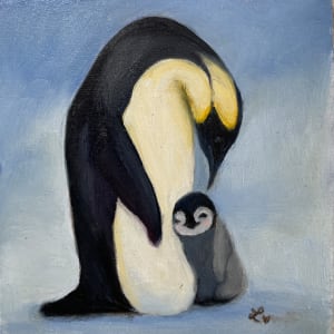 Mom and Baby Penguin by Lovetta Reyes-Cairo