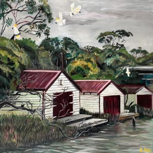 Anglesea River Boat Sheds by Rachel Rae