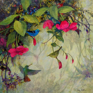 Honeycreepers and a Hummingbird by Floy Zittin