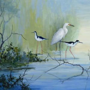 Egret and Stilts by Floy Zittin
