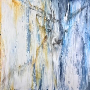 Enchanted "Instinct 3" by Tabitha Benedict  Image: This Stag represents an "in between" a world connecting dreams and wakefulness. The world of intuition. Even though he isn't showing his full rack of antlers you can still feel the power and feel his inner workings through his stare. Its the inside that counts not what we have to show for on the outside.
