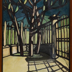 Garden Shadows (Alternate title: Trees with Fence) by Michael Lester  Image: Recto - 
Version before restoration
