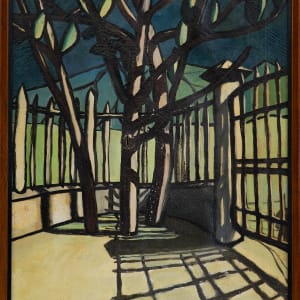 Garden Shadows (Alternate title: Trees with Fence) by Michael Lester, Image 1.