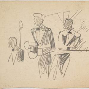 Untitled (Study of Two Figures with Baskets on Their Heads) by Michael Lester, Image 1.