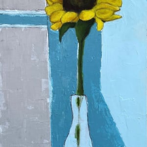Single Sunflower in Bottle by Heather Duris
