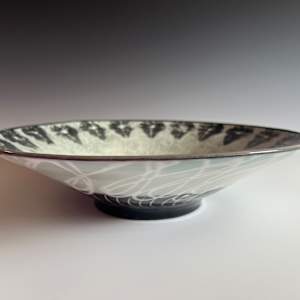 Bowl with ivy leaf design #2 in Sage Green by Kristin Bernhardt Conrad