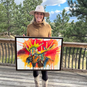Groovy Groom by Lynn Shield  Image: Artist with painting