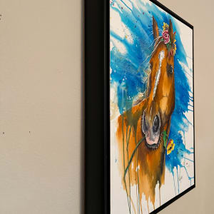 Oooh, Here She Comes by Lynn Shield  Image: Side view, framed