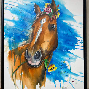 Oooh, Here She Comes by Lynn Shield  Image: Front view, framed
