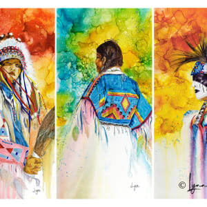 The Brave - Spirit of the West/Native Spirit by Lynn Shield  Image: Set of 3 "Native Spirit" paintings in my "Spirit of the West" collection.