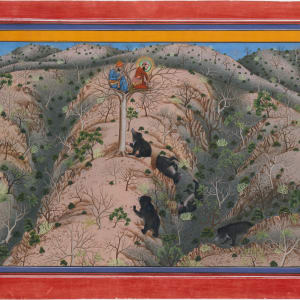 Maharaja Fateh Singh Hunting Female Bears by Attributed to Pannalai