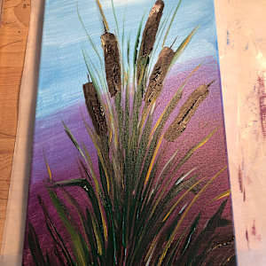 Cattails Purple by Kathryn Redden 