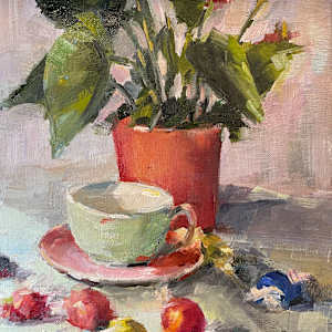 Tea and Flamingo-Lily by Olga Hegner, Image 1.
