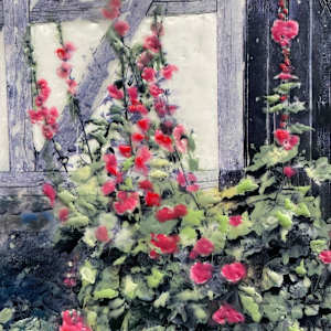 Danish Hollyhocks by Heather Leigh Douglas