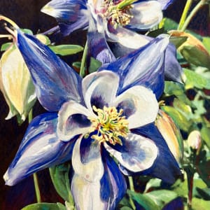 Purple Columbine II by Eileen Baumeister McIntyre