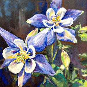 Purple Columbine I by Eileen Baumeister McIntyre