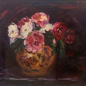 Still Life, Pretty Pink Peonies by Paula Jones