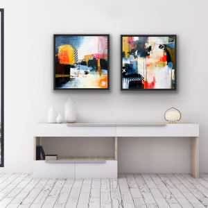 City Lights #1 by Jackie Schomburg  Image: Note - Paintings currently unframed
